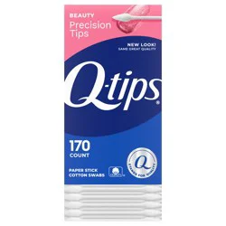 Q-Tips Cotton Swabs, Precision Tips, For Beauty and Home, 100% Cotton, 170 Count