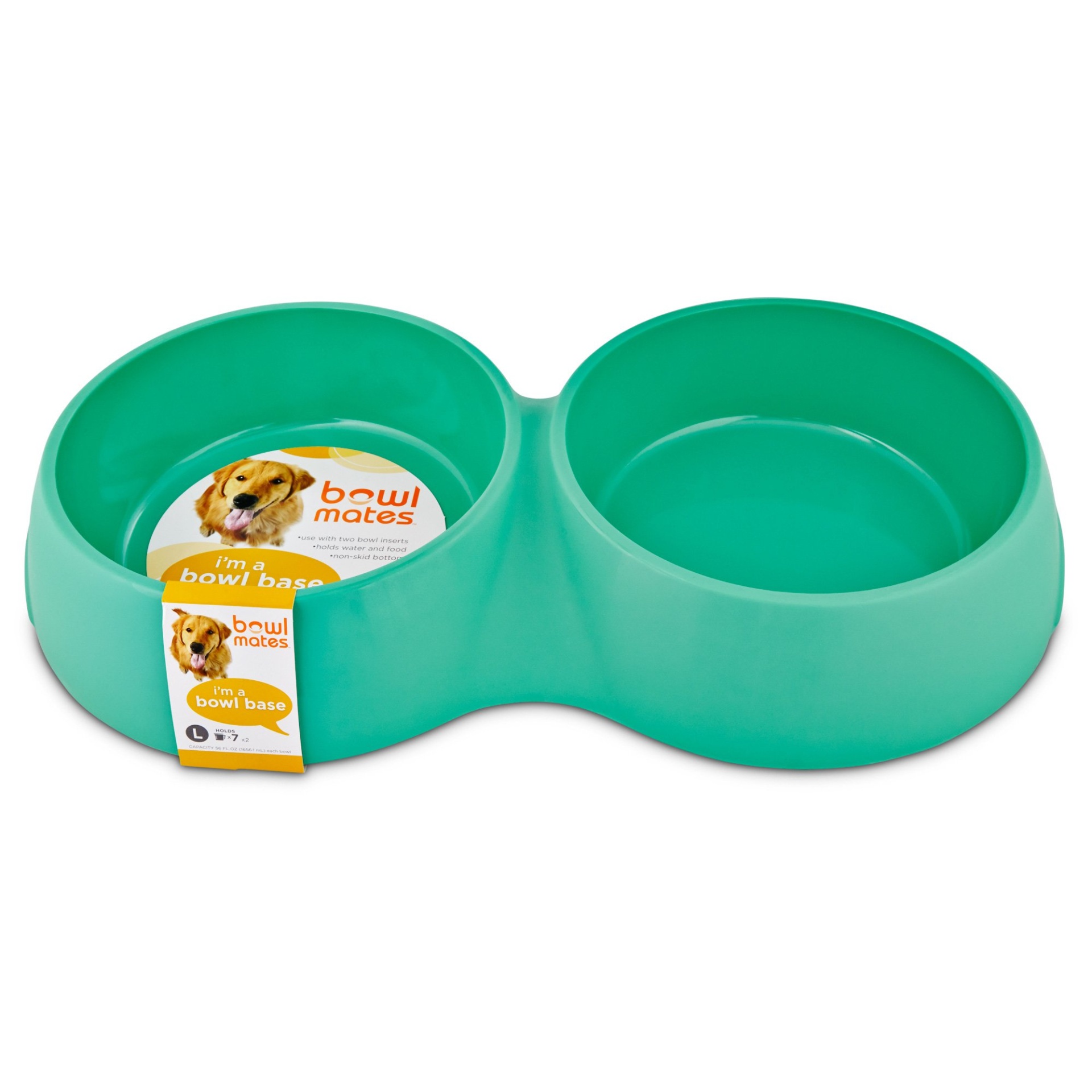 slide 1 of 1, Bowlmates Mint Double Round Base Large, 1 ct