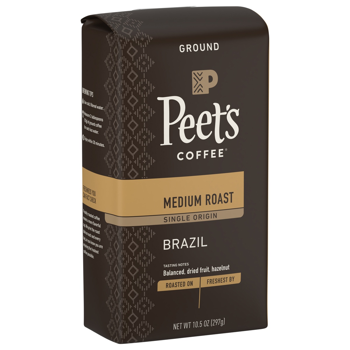 slide 2 of 9, Peet's Medium Roast Brazil Ground Coffee, 10.5 oz