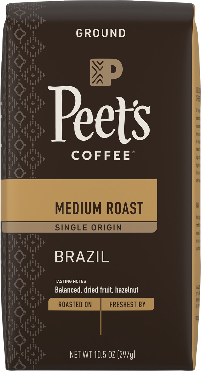 slide 5 of 9, Peet's Medium Roast Brazil Ground Coffee, 10.5 oz