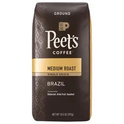 Peet's Coffee, Single Origin Brazil Medium Roast Ground Coffee - 10.5oz Bag