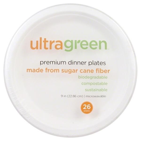 slide 1 of 1, Ultra Green Premium Dinner Plates, 26 ct; 9 in