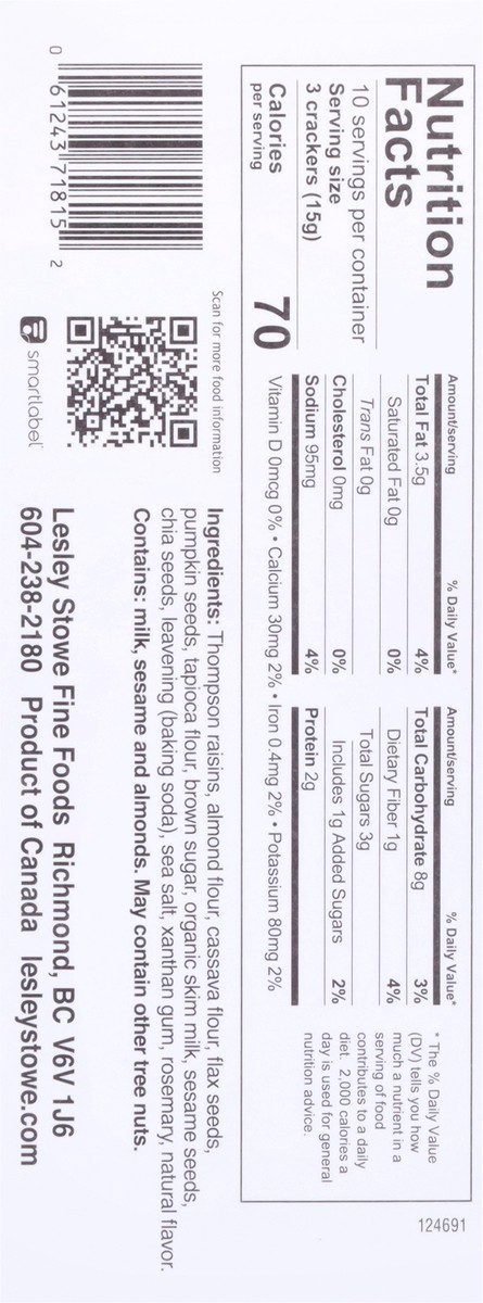 slide 9 of 9, Raincoast Crisps Almond Flour Rosemary Raisin Crackers 5.3 oz, 5.3 oz