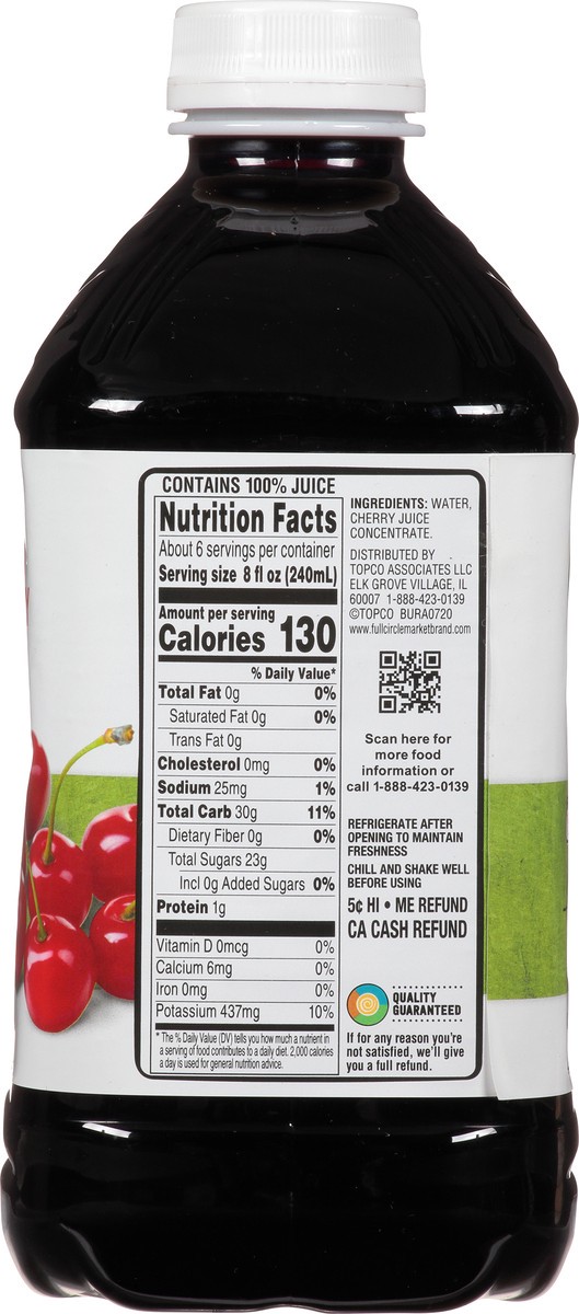 slide 16 of 16, Full Circle Market Tart Cherry 100% Juice - 46 fl oz, 46 fl oz