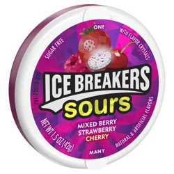 Ice Breakers Mints, Mixed Berry, Strawberry and Cherry Flavors, Sour, Sugar Free