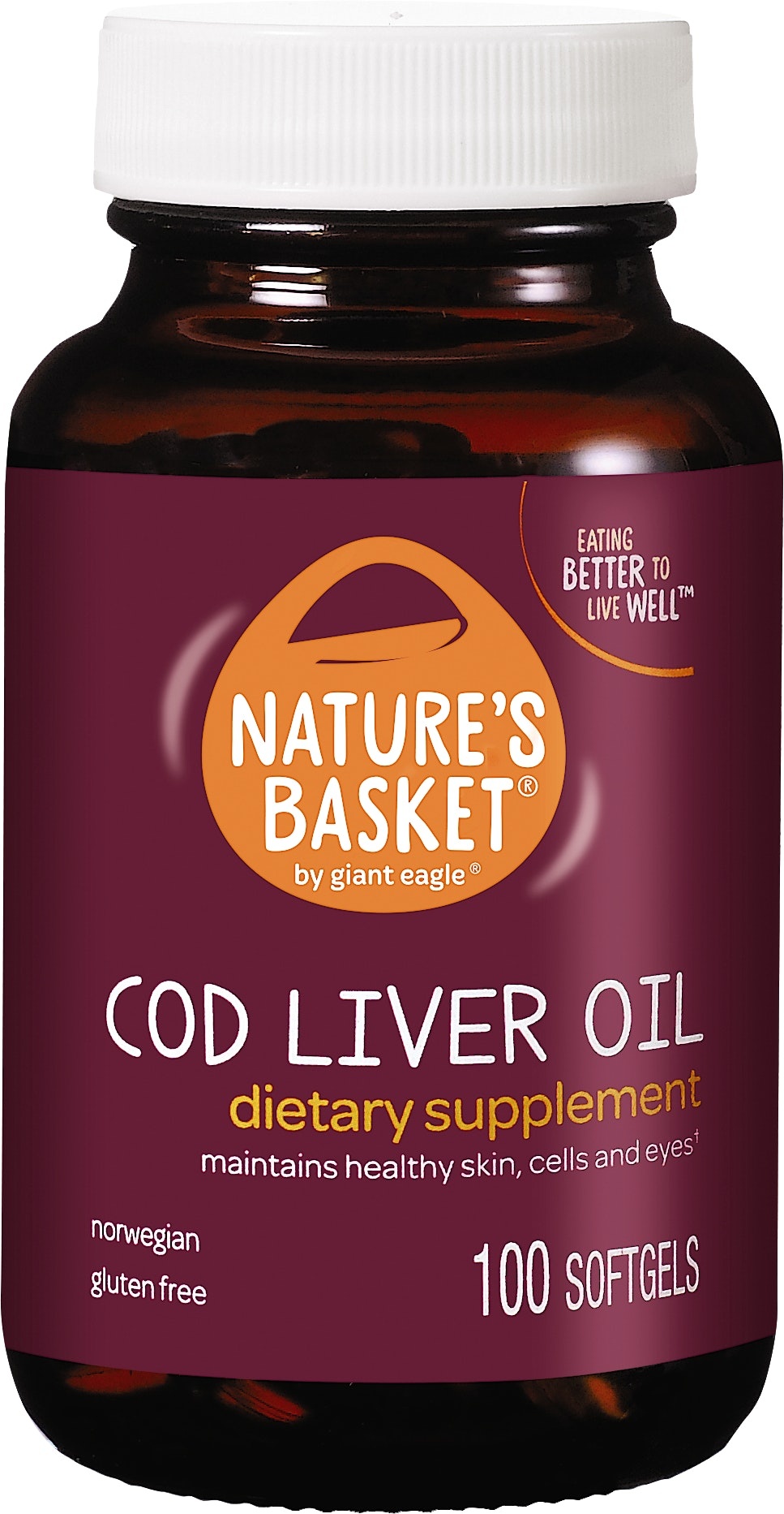 slide 1 of 1, Nature's Basket Cod Liver Oil, 100 ct