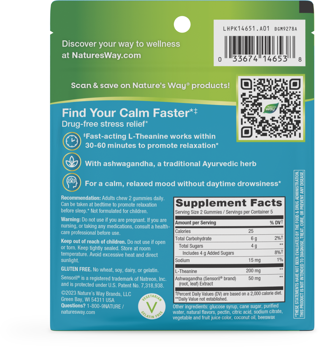 slide 2 of 4, Nature's Way Quick Calm Gummy, 10 ct