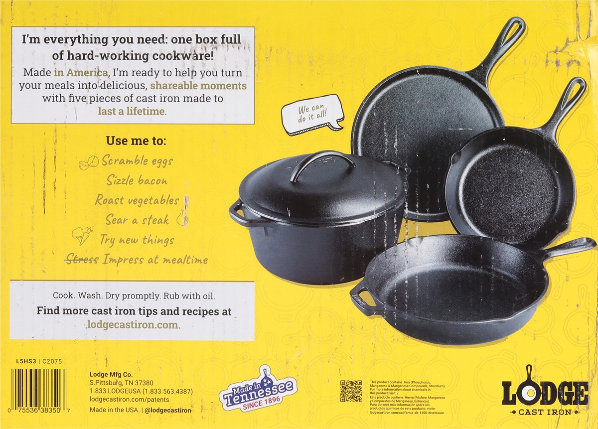 slide 4 of 11, Lodge Cast Iron Set, 5 ct
