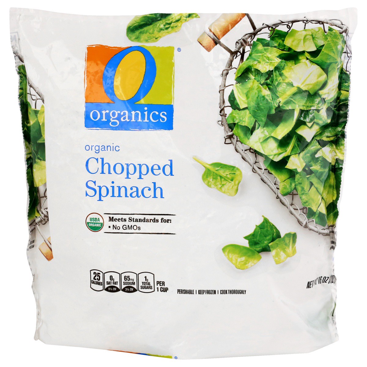 slide 1 of 9, O Organics Organic Spinach Chopped, 16 oz