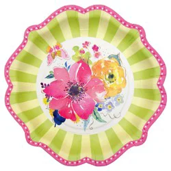Papyrus Watercolor Flowers Dessert Plate