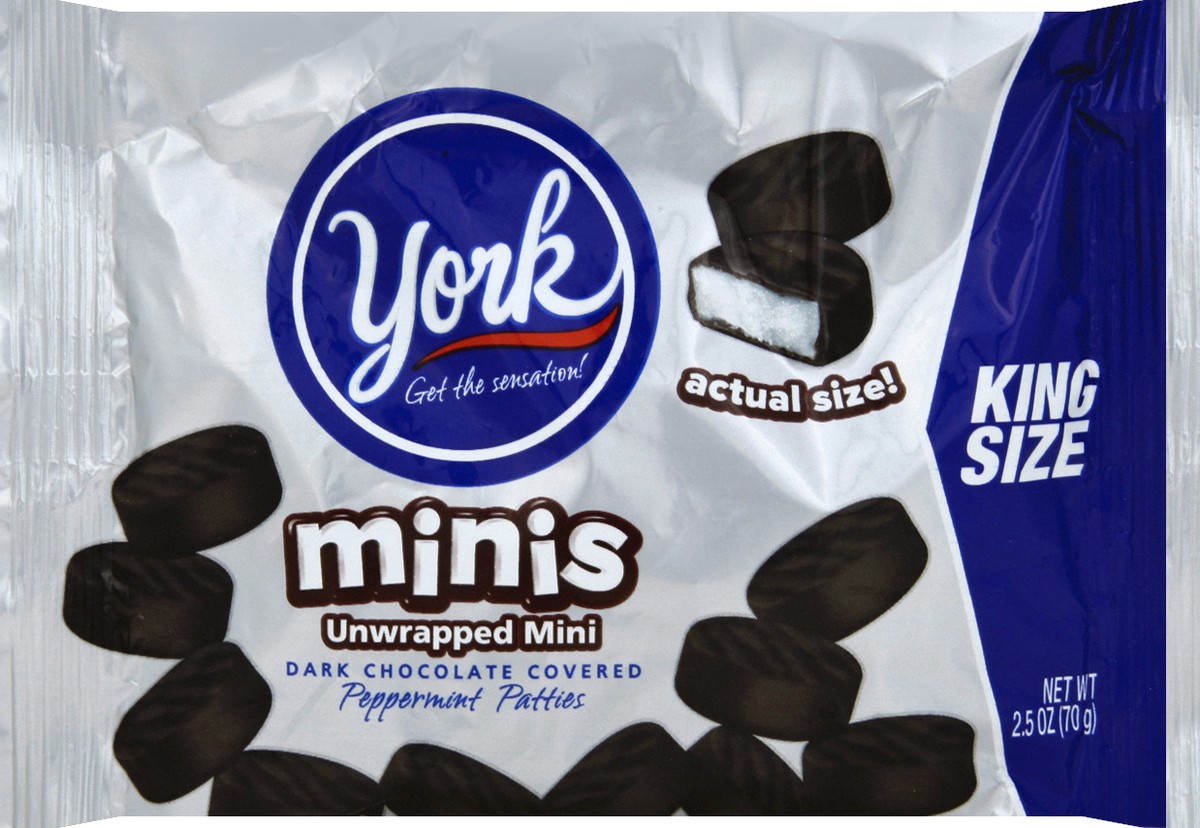 slide 5 of 5, York King Size Peppermint Patties Unwrapped Minis, 2.5 oz