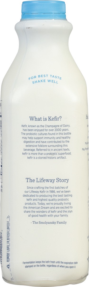 slide 6 of 9, Lifeway Organic Unsweetened Plain Kefir, 32 fl oz