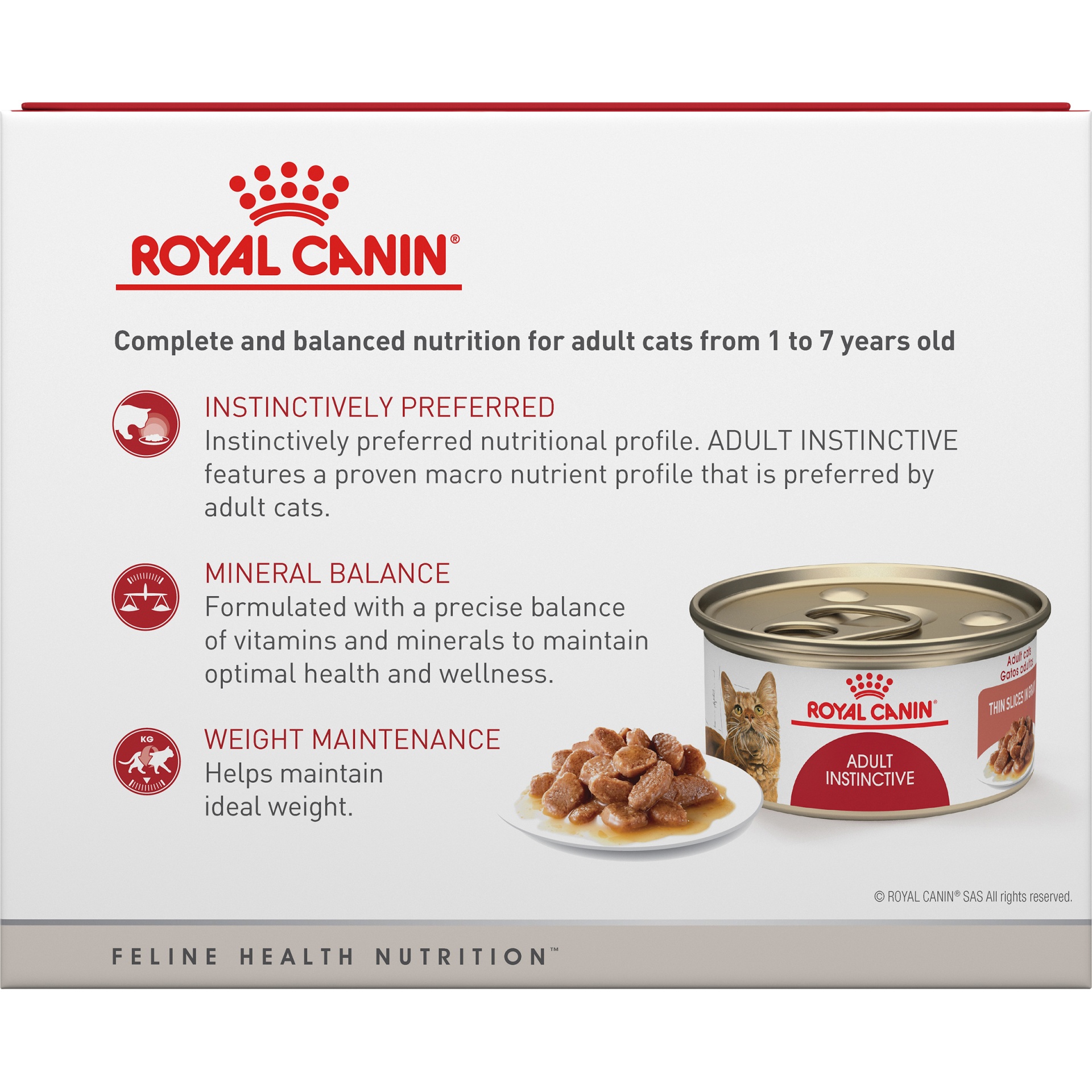 slide 6 of 9, Royal Canin Feline Health Nutrition Adult Instinctive Thin Slices in Gravy Wet Cat Food Multipack, 6 ct; 3 oz