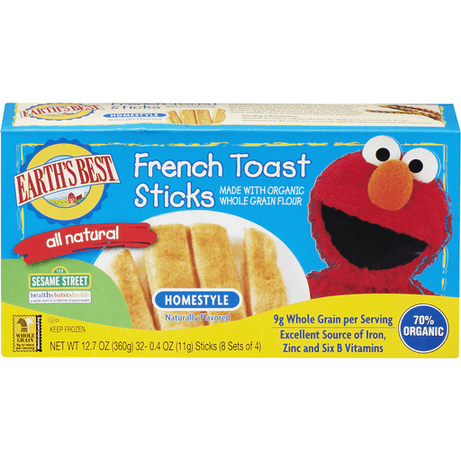 slide 2 of 16, Earth's Best All Natural French Toast Sticks, 32 ct