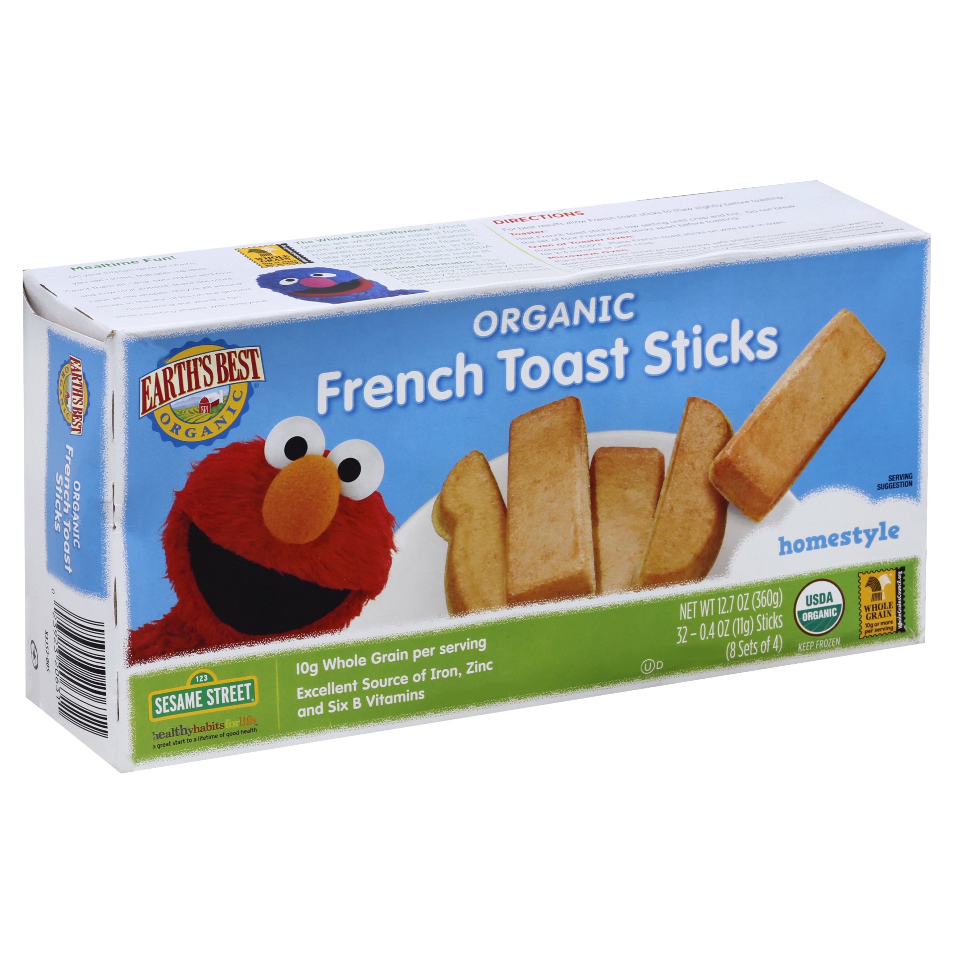 slide 1 of 16, Earth's Best All Natural French Toast Sticks, 32 ct