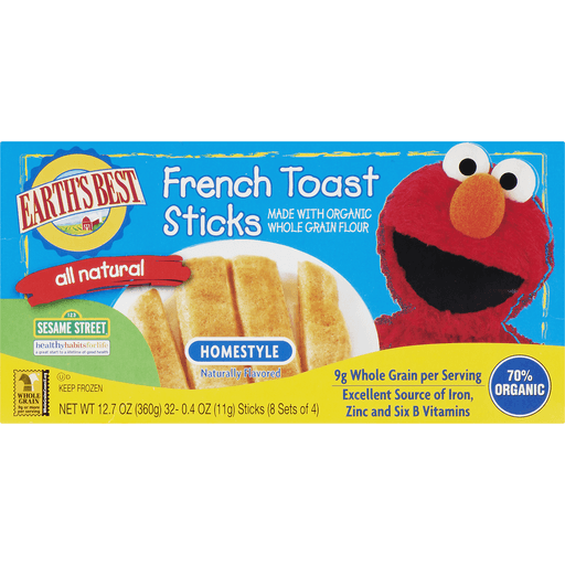 slide 4 of 16, Earth's Best All Natural French Toast Sticks, 32 ct