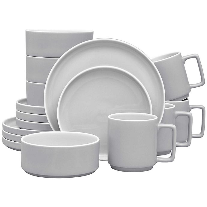 slide 1 of 3, Noritake ColorTrio Stax Dinnerware Set - Slate, 16 ct