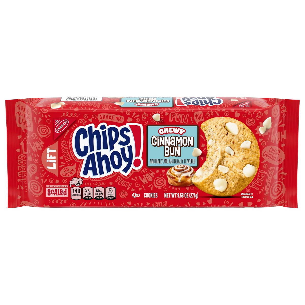 slide 5 of 14, "nab Chips Ahoy Chewy Cin Bun", 9 inoz in