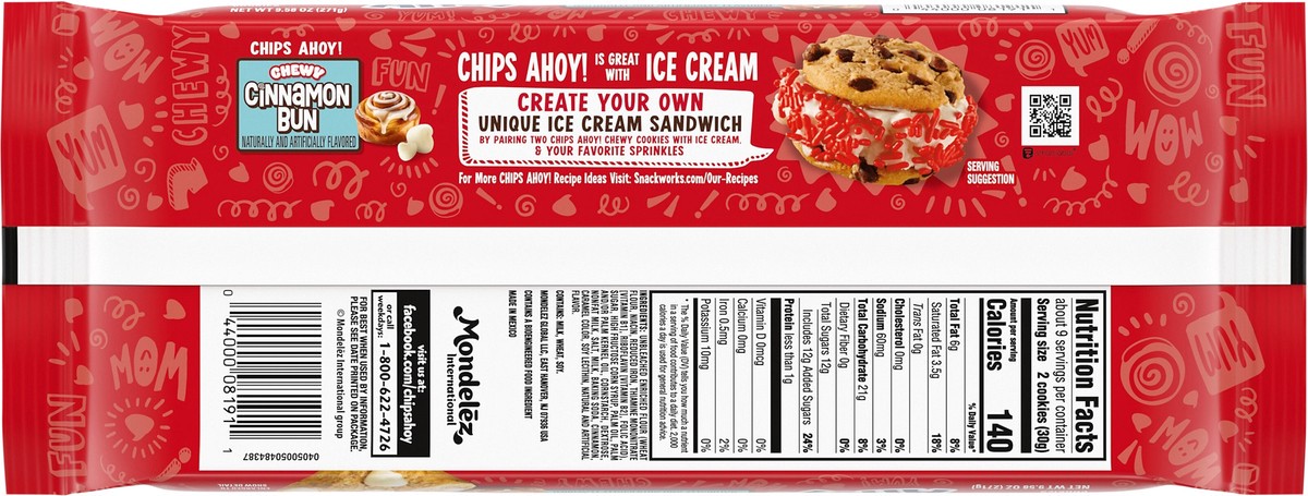 slide 13 of 14, "nab Chips Ahoy Chewy Cin Bun", 9 inoz in