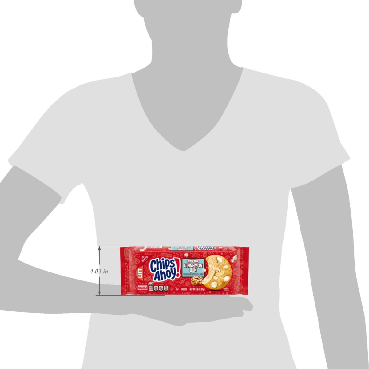 slide 7 of 14, "nab Chips Ahoy Chewy Cin Bun", 9 inoz in