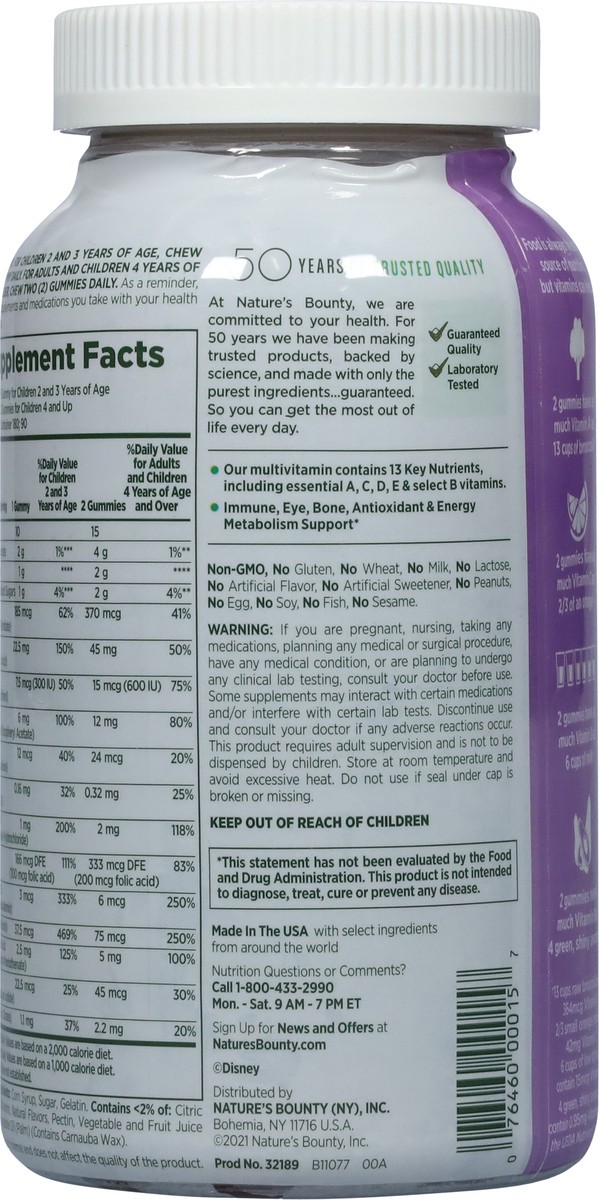 slide 5 of 9, Nature's Bounty Disney Frozen Kids Natural Strawberry & Raspberry Flavored Multivitamin Gummies 180 Gummies, 180 ct