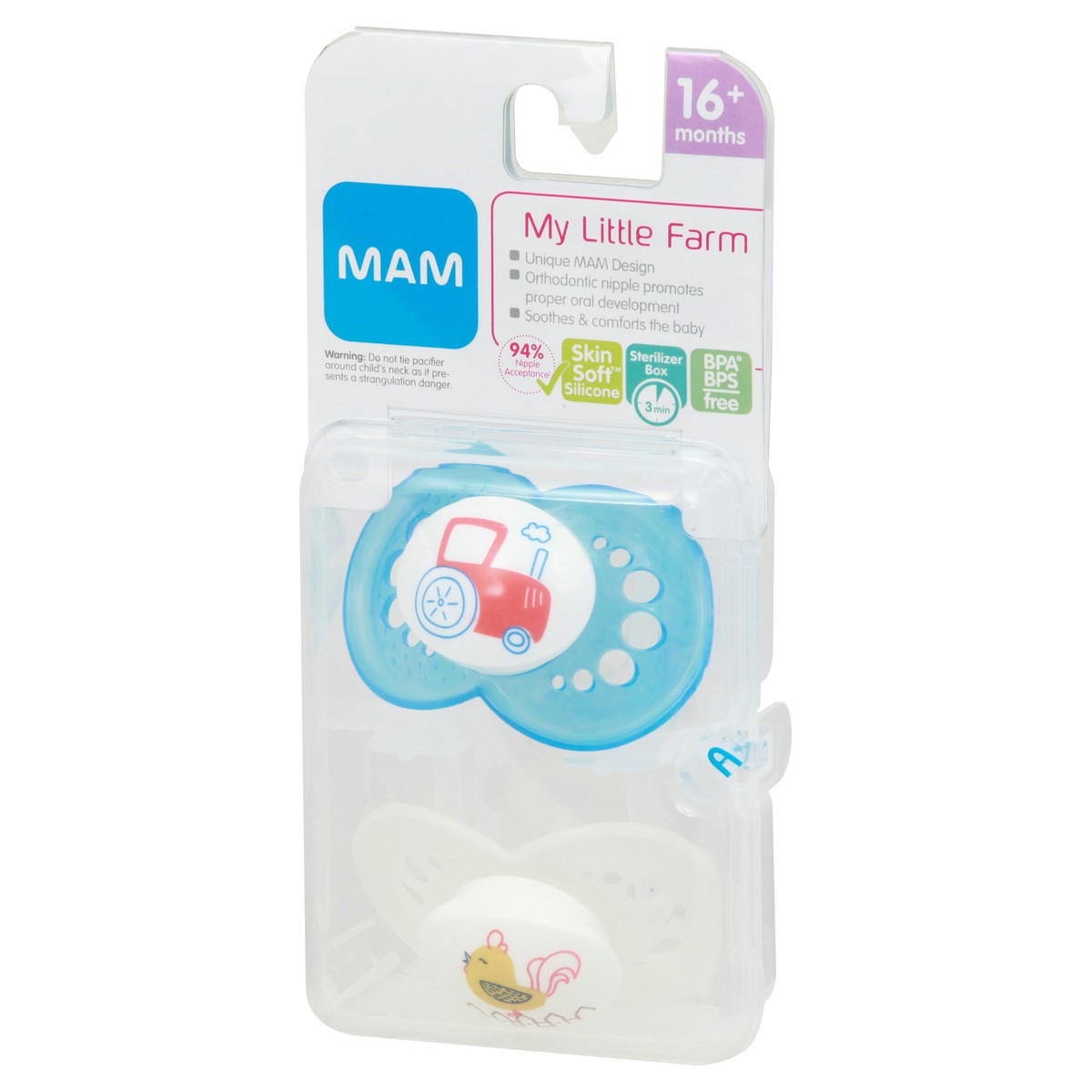 slide 3 of 9, MAM My Little Farm 16+ months Pacifier 2 ea, 2 ct