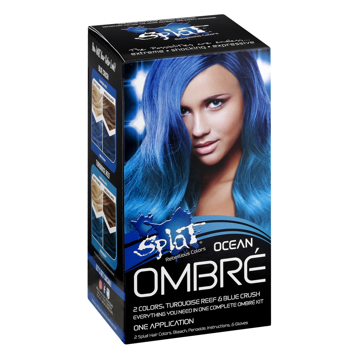 slide 2 of 12, Splat Ocean Ombre Hair Color Kit, 1 ct