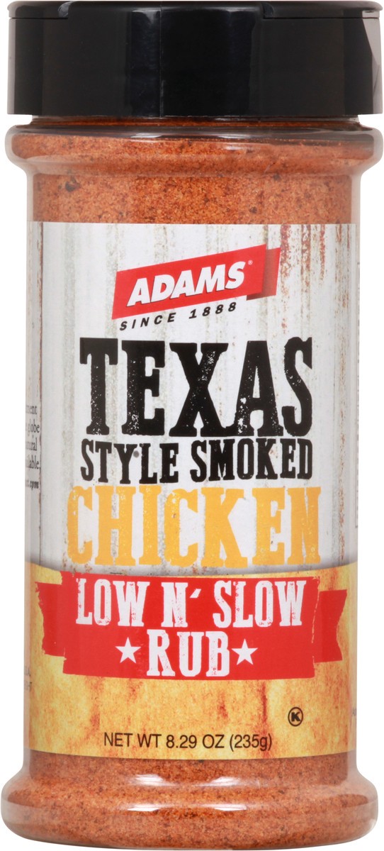 slide 1 of 12, Adams Texas Style Smoked Chicken Rub, 8.29 oz