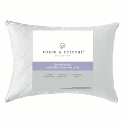 ROOM & RETREAT SHAPEABLE MEMORY FOAM PILLOW STANDARD/QUEEN