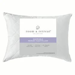 ROOM & RETREAT SHAPEABLE MEMORY FOAM PILLOW STANDARD/QUEEN