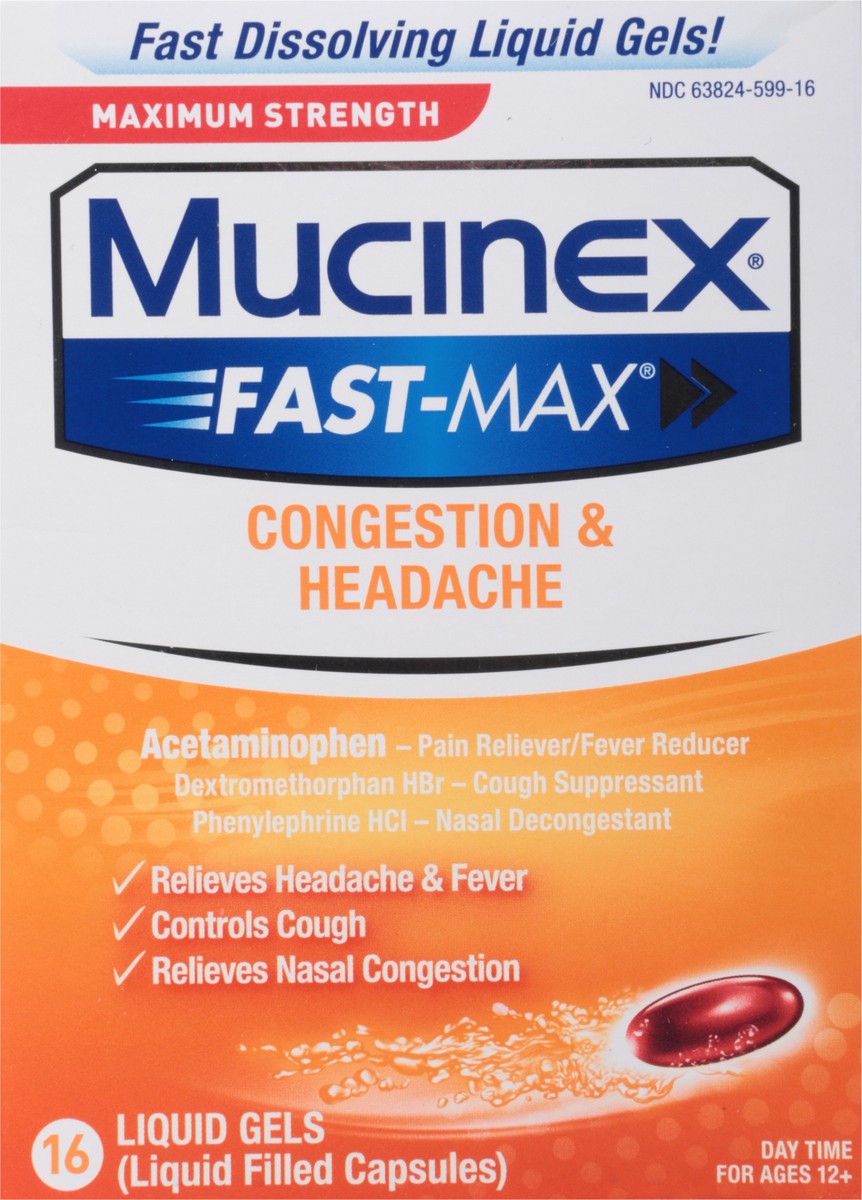 slide 4 of 12, Mucinex Fastmax Congestion & Headache - 16 Count, 16 ct