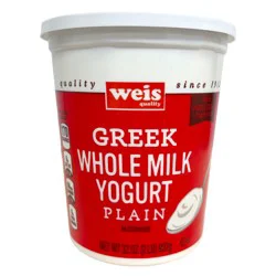 Weis Quality Plain Greek Whole Milk Yogurt