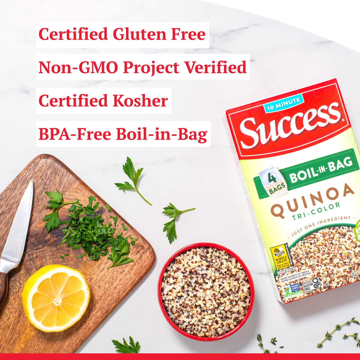 slide 9 of 9, Success Tri Color Quinoa, 12 oz