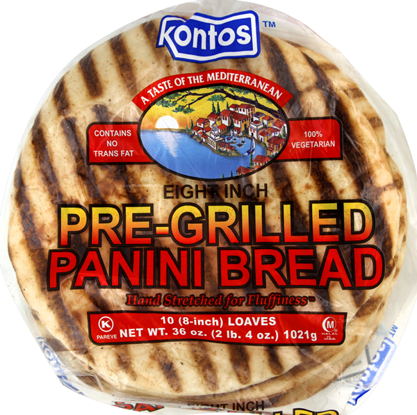 slide 1 of 1, Kontos Panini Bread White 10Ct/36Oz, 10 ct