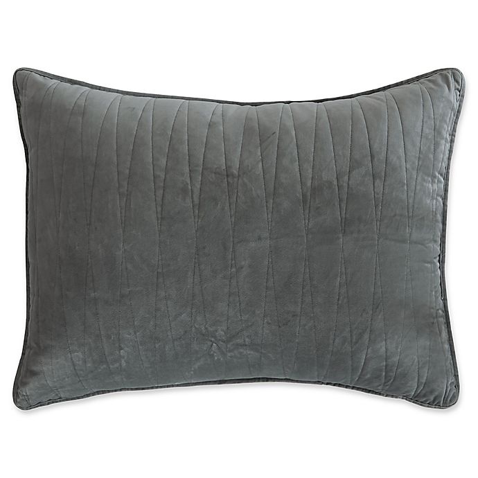 slide 1 of 1, Brielle Velvet Standard Pillow Shams - Grey, 2 ct
