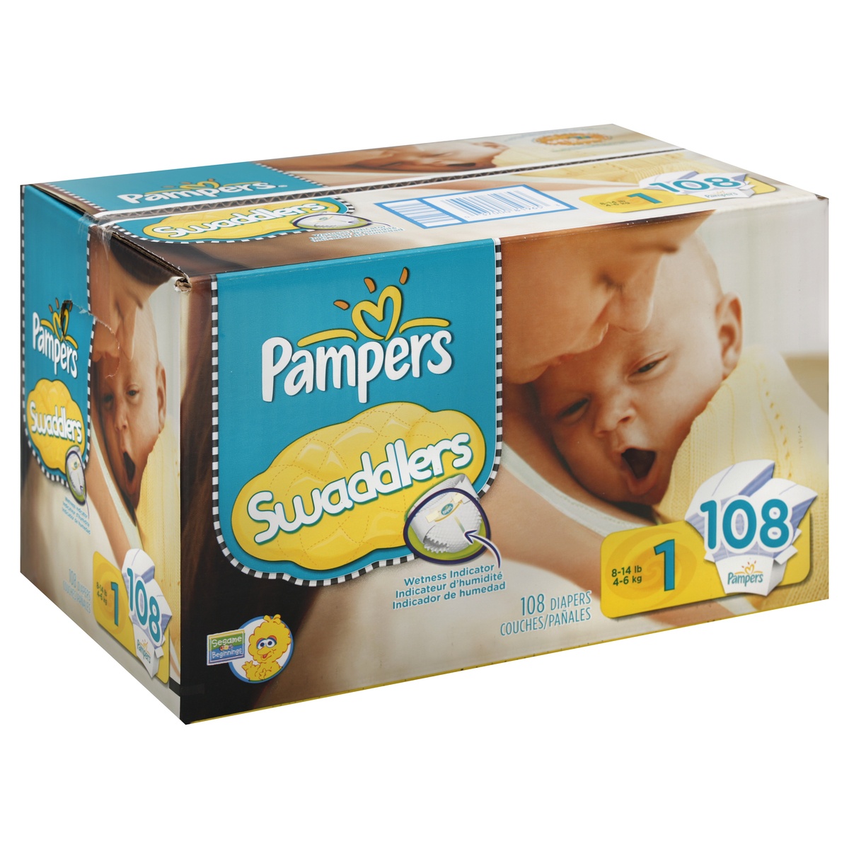 slide 1 of 1, Pampers Diapers , 108 ct
