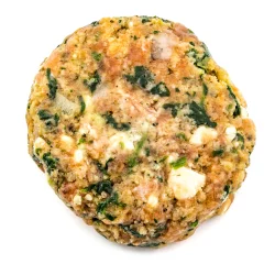 Salmon Raw Spinach Feta Burger