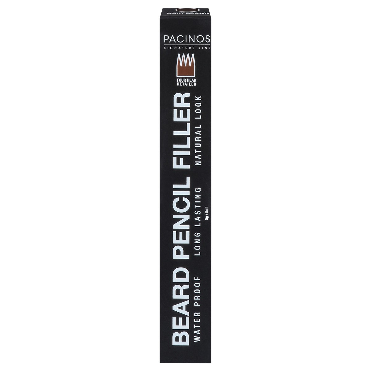slide 3 of 14, Pacinos Beard Pencil Filler + Brush, Light Brown, 0.88 oz