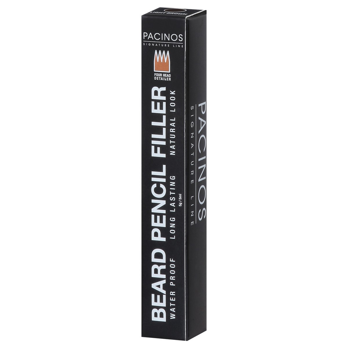 slide 7 of 14, Pacinos Beard Pencil Filler + Brush, Light Brown, 0.88 oz