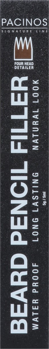 slide 4 of 13, Pacinos Beard Pencil Filler With Brush, Dark Brown, 0.88 oz