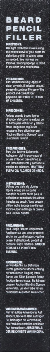 slide 12 of 13, Pacinos Beard Pencil Filler With Brush, Dark Brown, 0.88 oz
