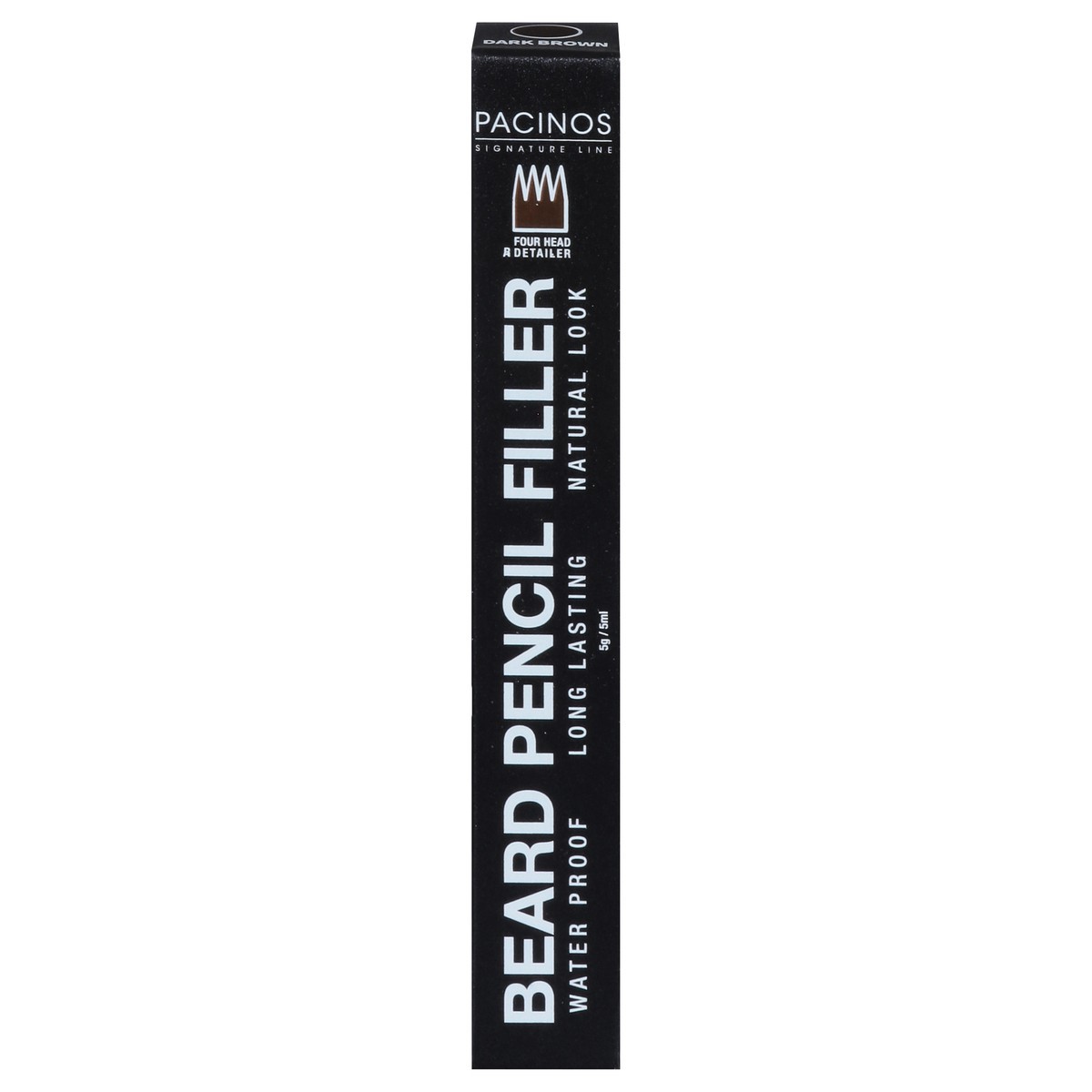 slide 1 of 13, Pacinos Beard Pencil Filler With Brush, Dark Brown, 0.88 oz