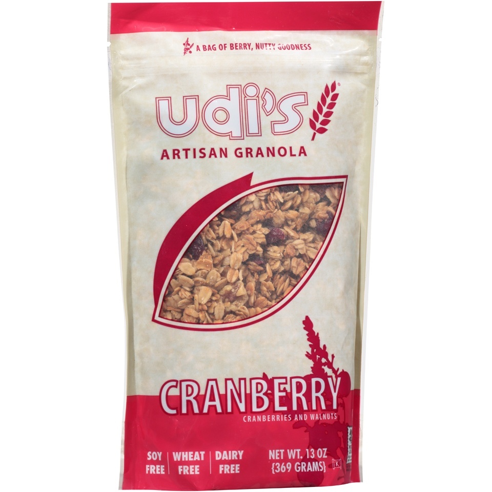 slide 1 of 1, Udi's Artisan Granola Cranberries & Walnuts, 13 oz