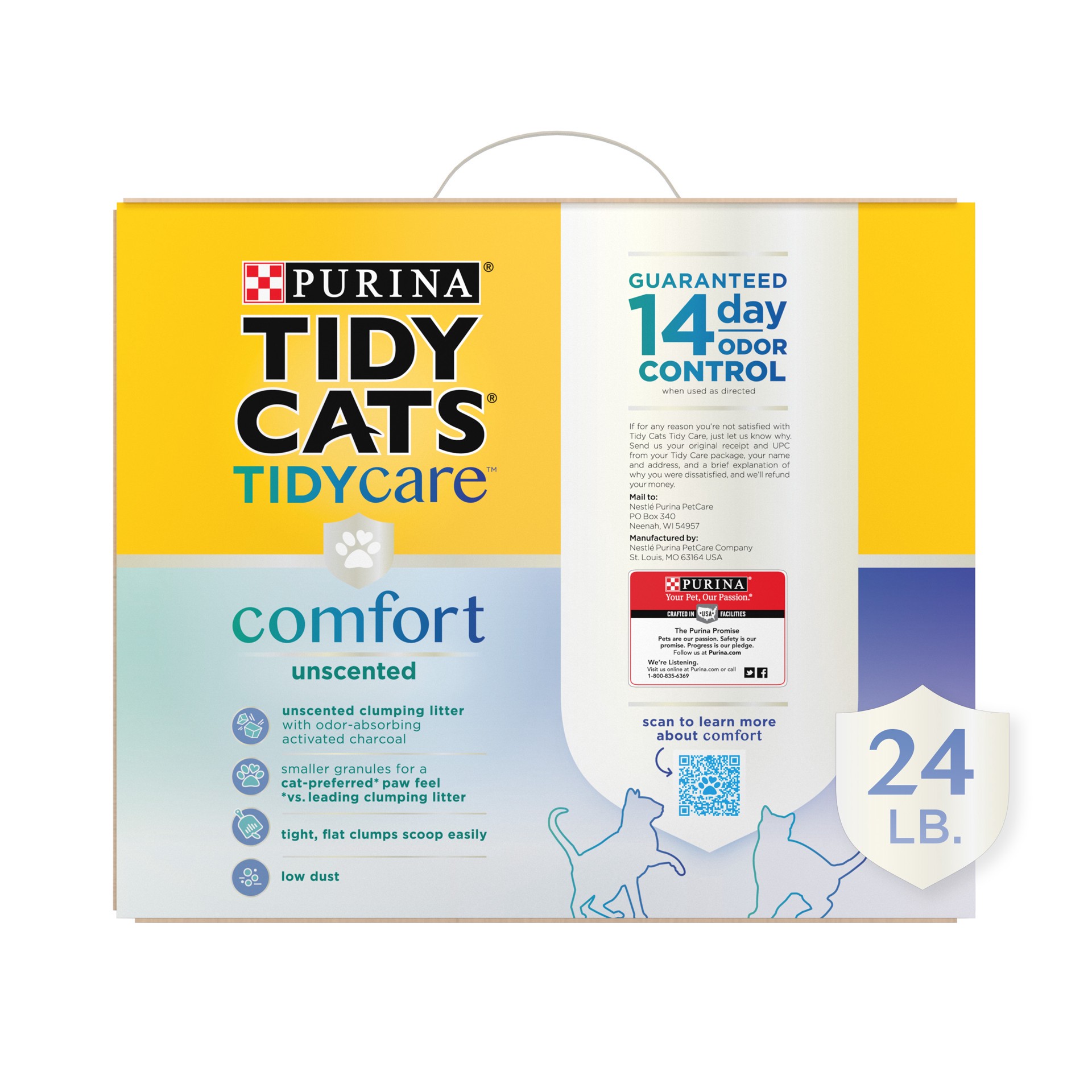 slide 3 of 3, TIDY CATS Tidy Care Comfort Unscented, 24 lb