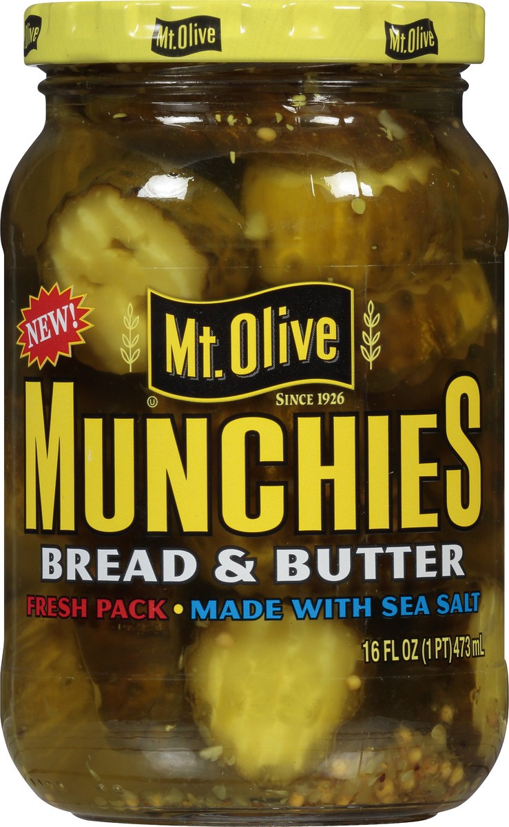 slide 7 of 9, Mt. Olive Munchies Bread & Butter Pickles, 16 fl oz