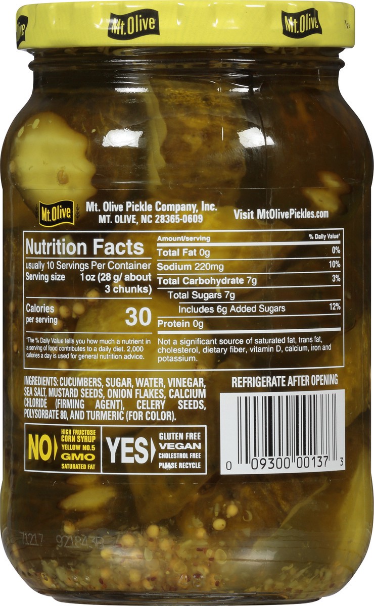 slide 8 of 9, Mt. Olive Munchies Bread & Butter Pickles, 16 fl oz