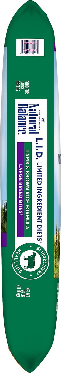 slide 4 of 7, Natural Balance L.I.D. Limited Ingredient Diets Large Breed Bites Lamb & Brown Rice Formula Dog Food 26 lb, 26 lb