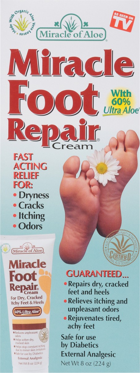 slide 6 of 9, Miracle Of Aloe Miracle Foot Repair Cream 8 oz, 8 oz