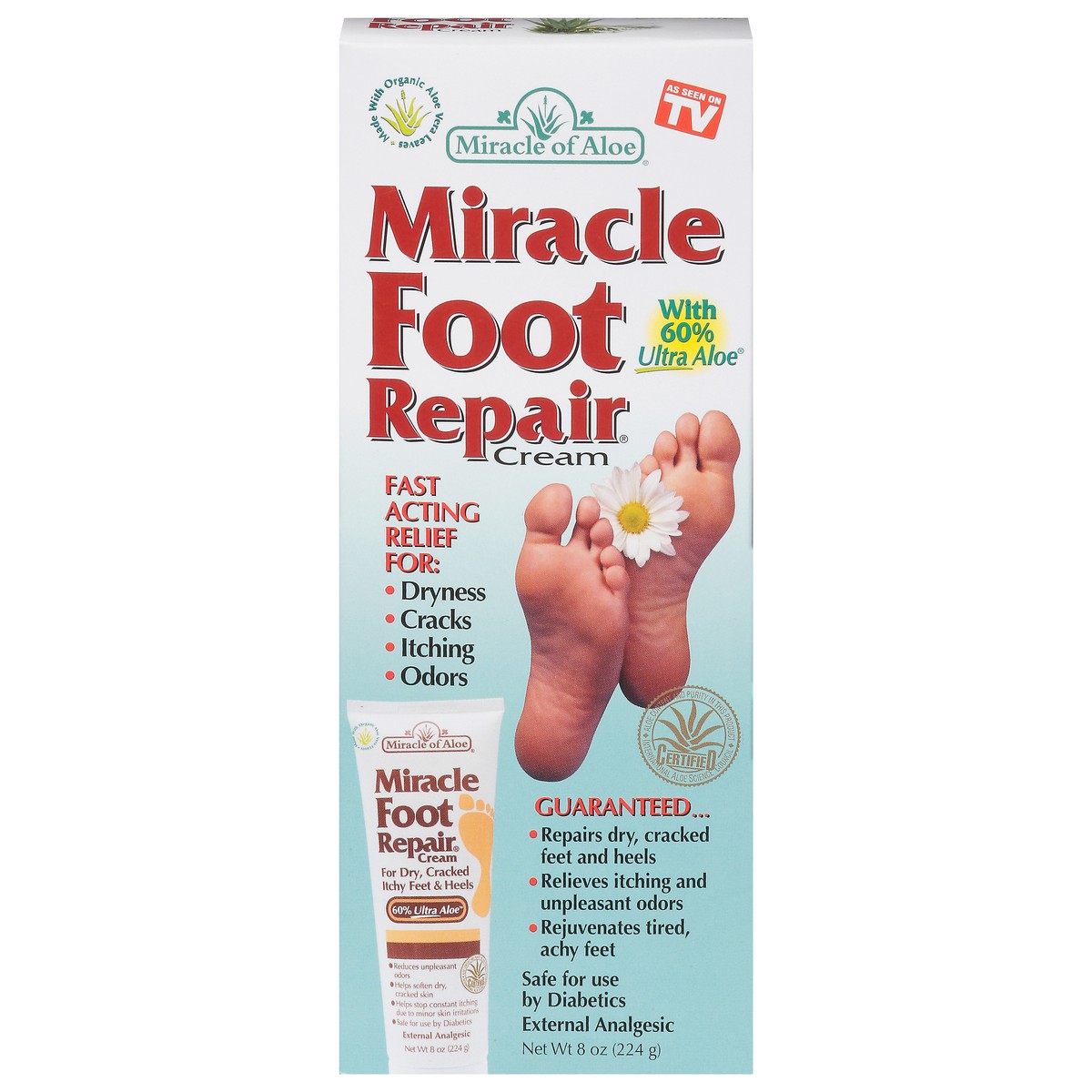 slide 1 of 9, Miracle Of Aloe Miracle Foot Repair Cream 8 oz, 8 oz