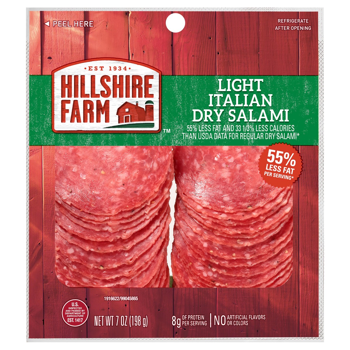 slide 1 of 7, Hillshire Farm Lunchmeat, Light Italian Dry Salami, 7 oz., 198.45 g